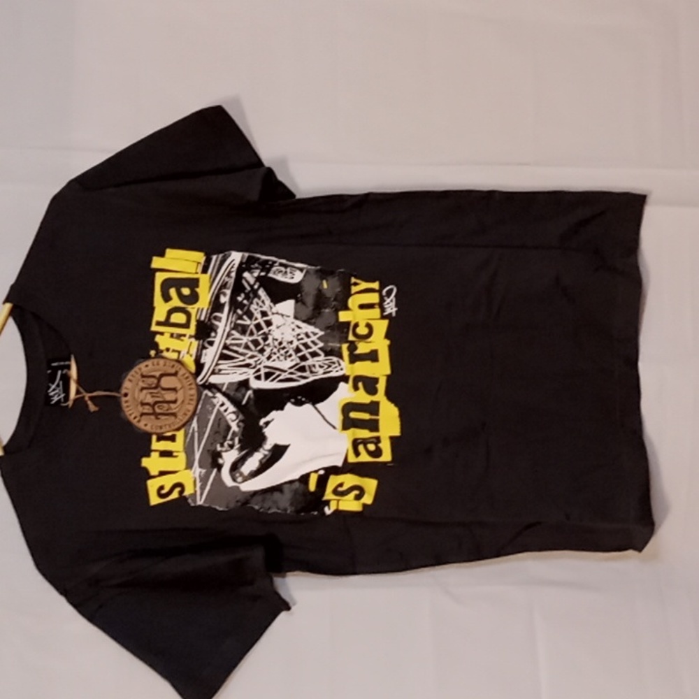 NWT K1X Men's Basketball Graphic Tee 'Streetball'  Size M Dark Grey Yellow White